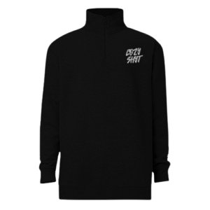 Tumbled Fleece Half Zip Jacket - Black