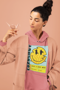 hoodie mockup of a woman with an origami figure 32729