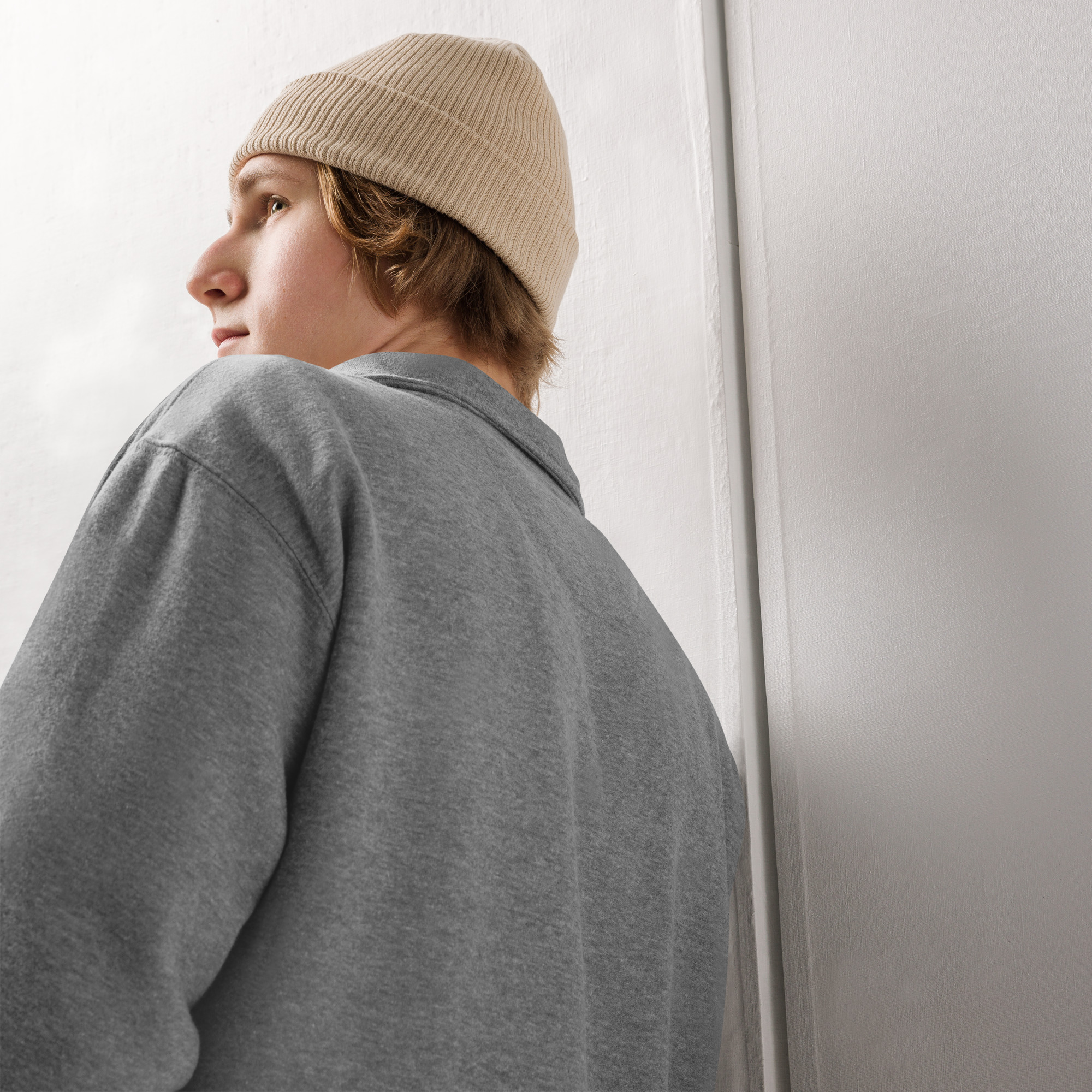 Cozy Fleece Sweatshirt - Grey - Image 7