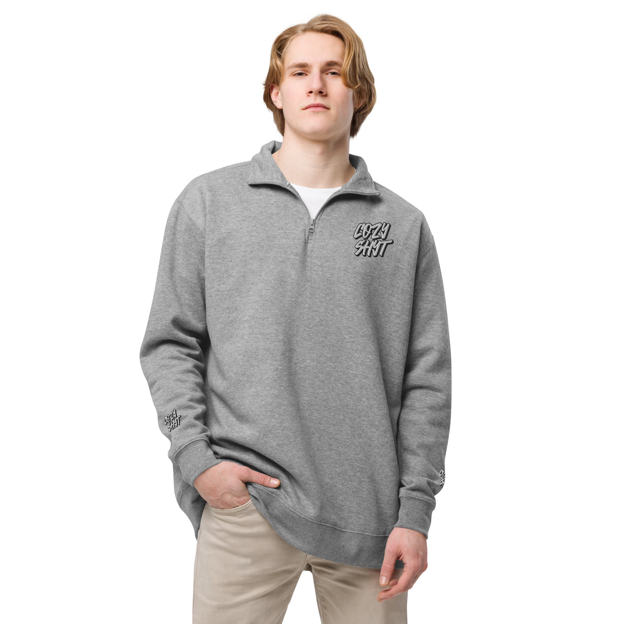 Cozy Fleece Sweatshirt - Grey - Image 11