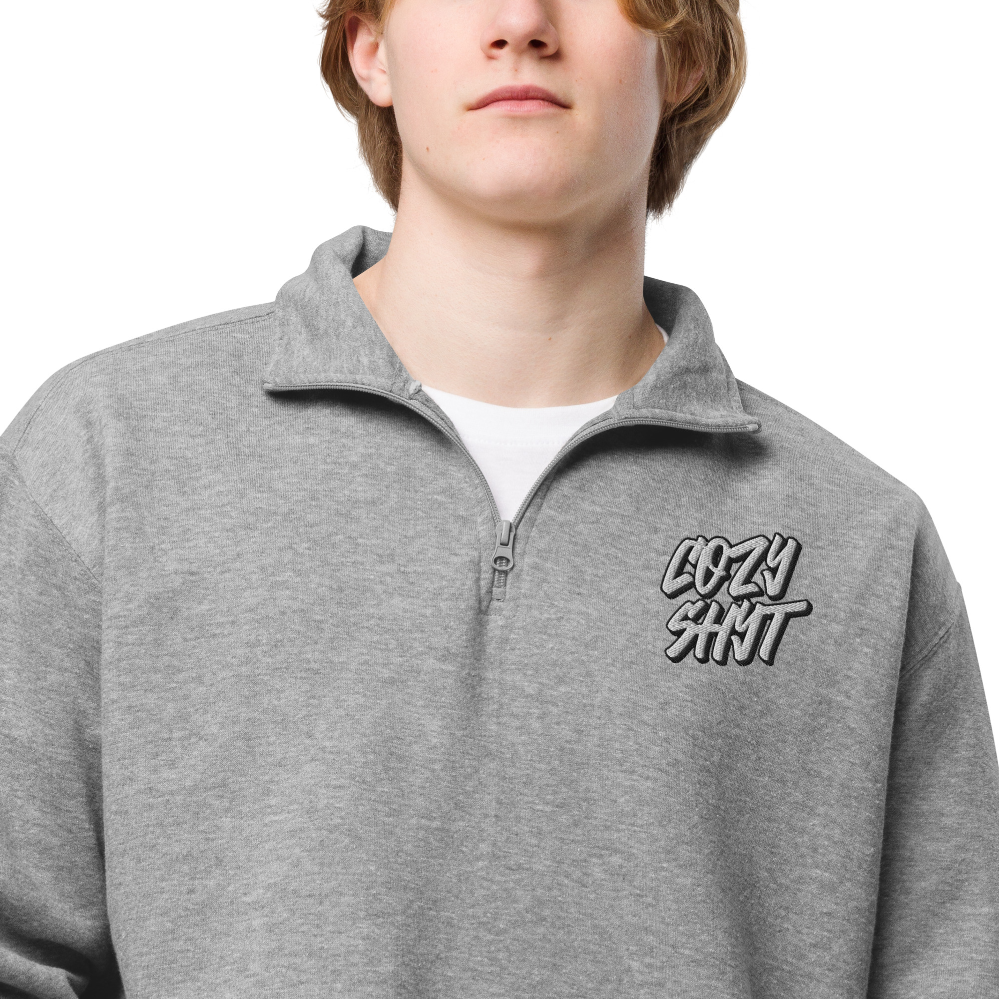 Cozy Fleece Sweatshirt - Grey - Image 9