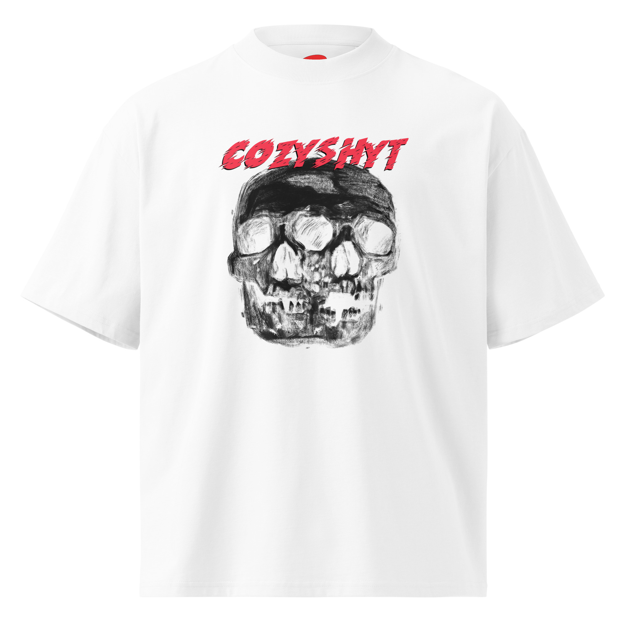 Unisex organic oversized high neck t-shirt